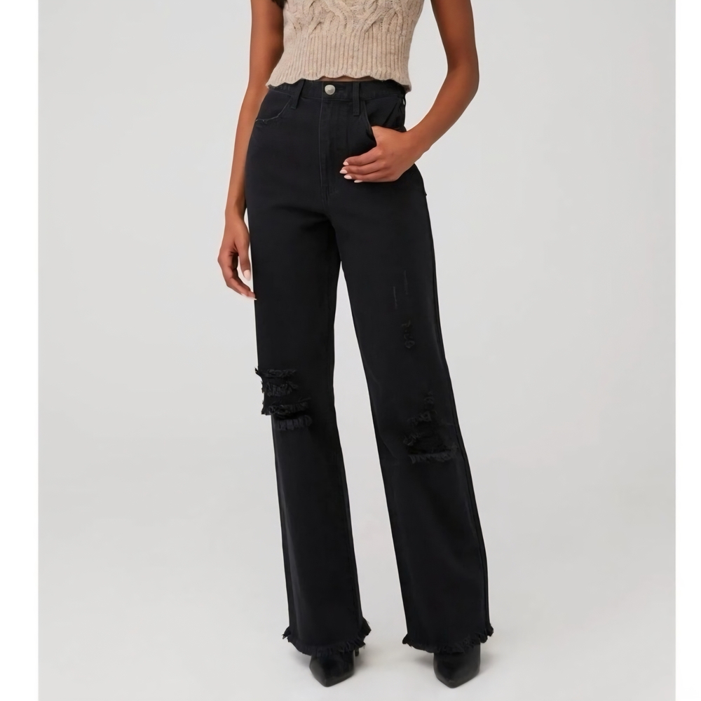 Show Me Your MuMu High Rise Black Distressed Jeans